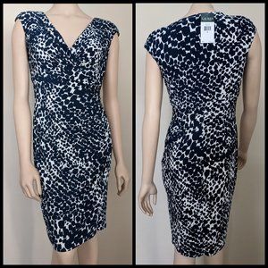Ralph Lauren Navy & White Faux Wrap Dress Sz 4